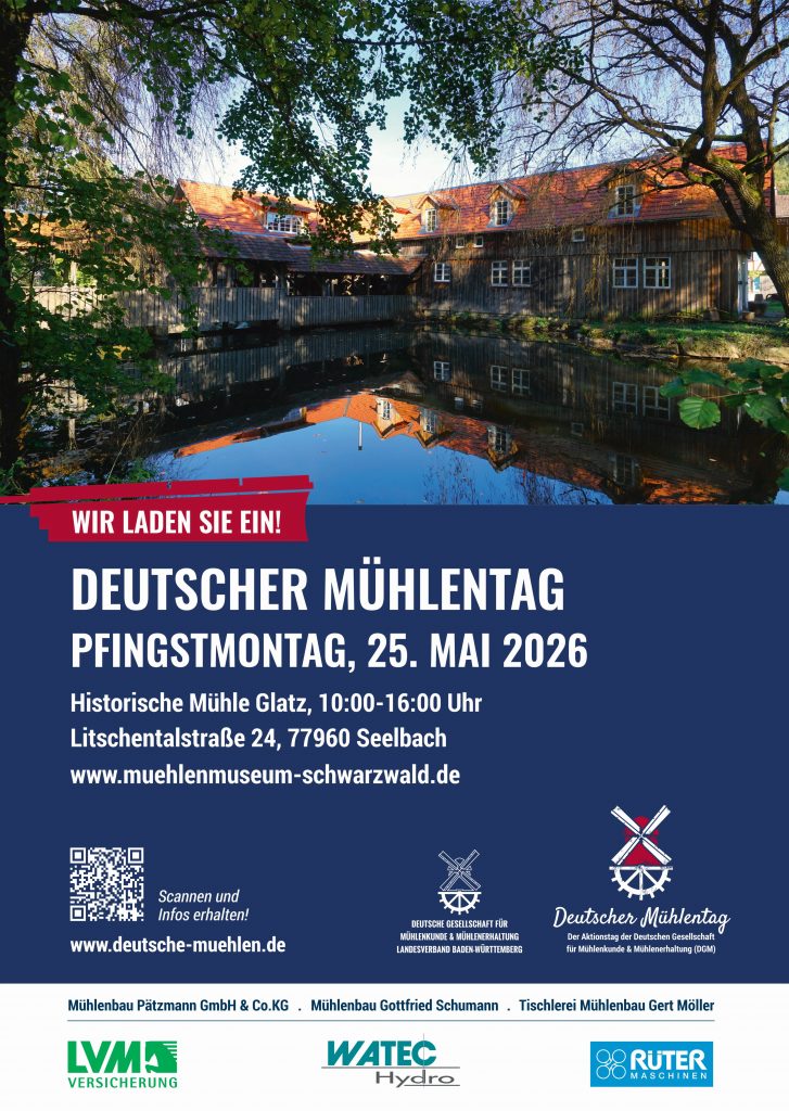 Deutscher Mühlentag am 25.05.2026 in der Historischen Mühle Glatz